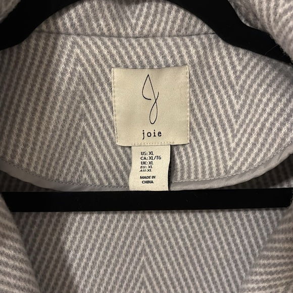 NWOT Joie wool blend gray and white women’s pea coat sz XL - Picture 3 of 6